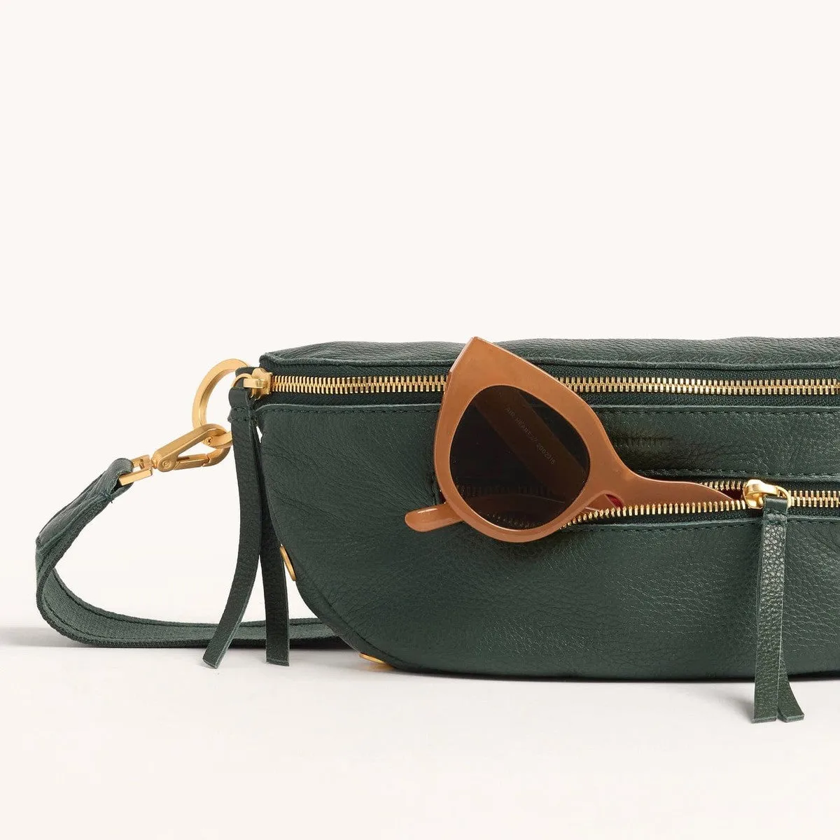 CHARLES CROSSBODY MED - Green Room Pebble/Brushed Gold