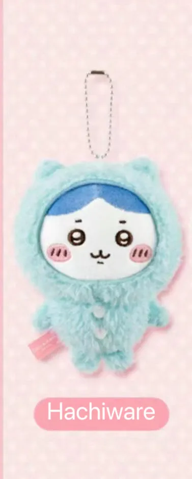 ChiiKawa X Miniso | Hachiware Full Set 9pcs items Mini Plush Doll Keychain Headband Neck Pillow Bag - Kawaii items Room Decoration doll