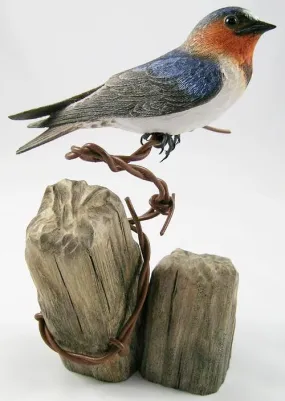 Cliff Swallow - Hand Carved Wooden Bird