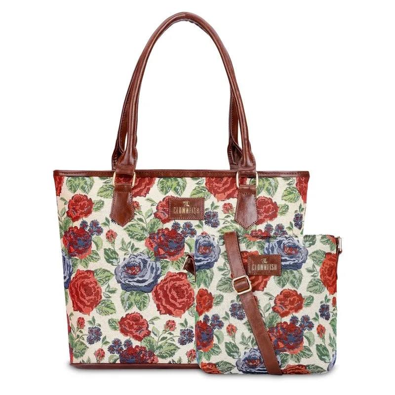 Combo: Sling & Cross-Body Bags with Adjustable Straps & Compartments | Stylish Red-Floral