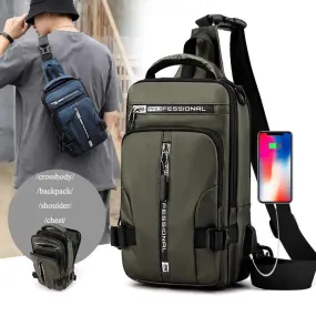 Crossbody Bags Men Multifunctional Backpack Shoulder