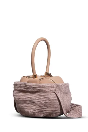 Crossover Knit Bag in Nude Cashmere