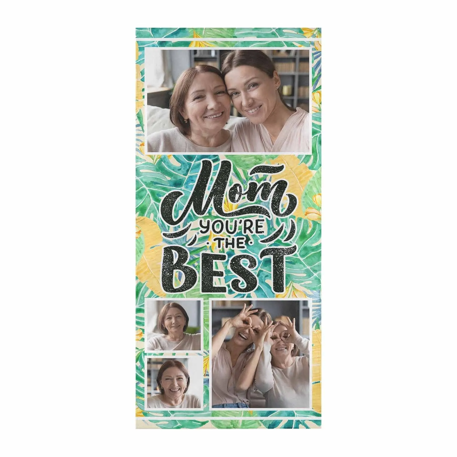 Custom Face Best Mom Beach Towel Quick-Dry, Sand-Free, Super Absorbent, Non-Fading, Beach&Bath Towel Beach Blanket Personalized Mother's Day Beach Towel