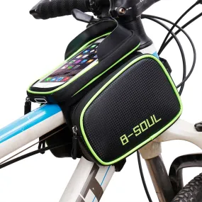 Cycling Bike Front Frame Bag Tube Pannier Double Pouch for 5.5-6.2Inch Cellphone Accessories Riding