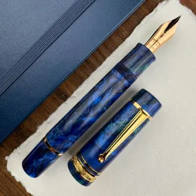 Delta DV Original Oversize Fountain Pen - Riviera Blue w/ Gold Trim (Atlas Exclusive) (Doorbuster)