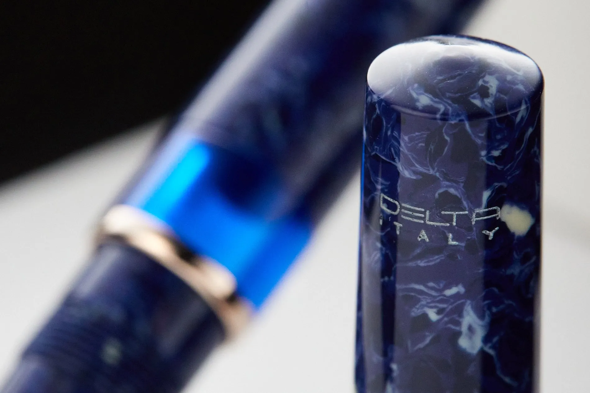 Delta Lapis Blue Celluloid Fountain Pen - Rosegold (Limited Edition)