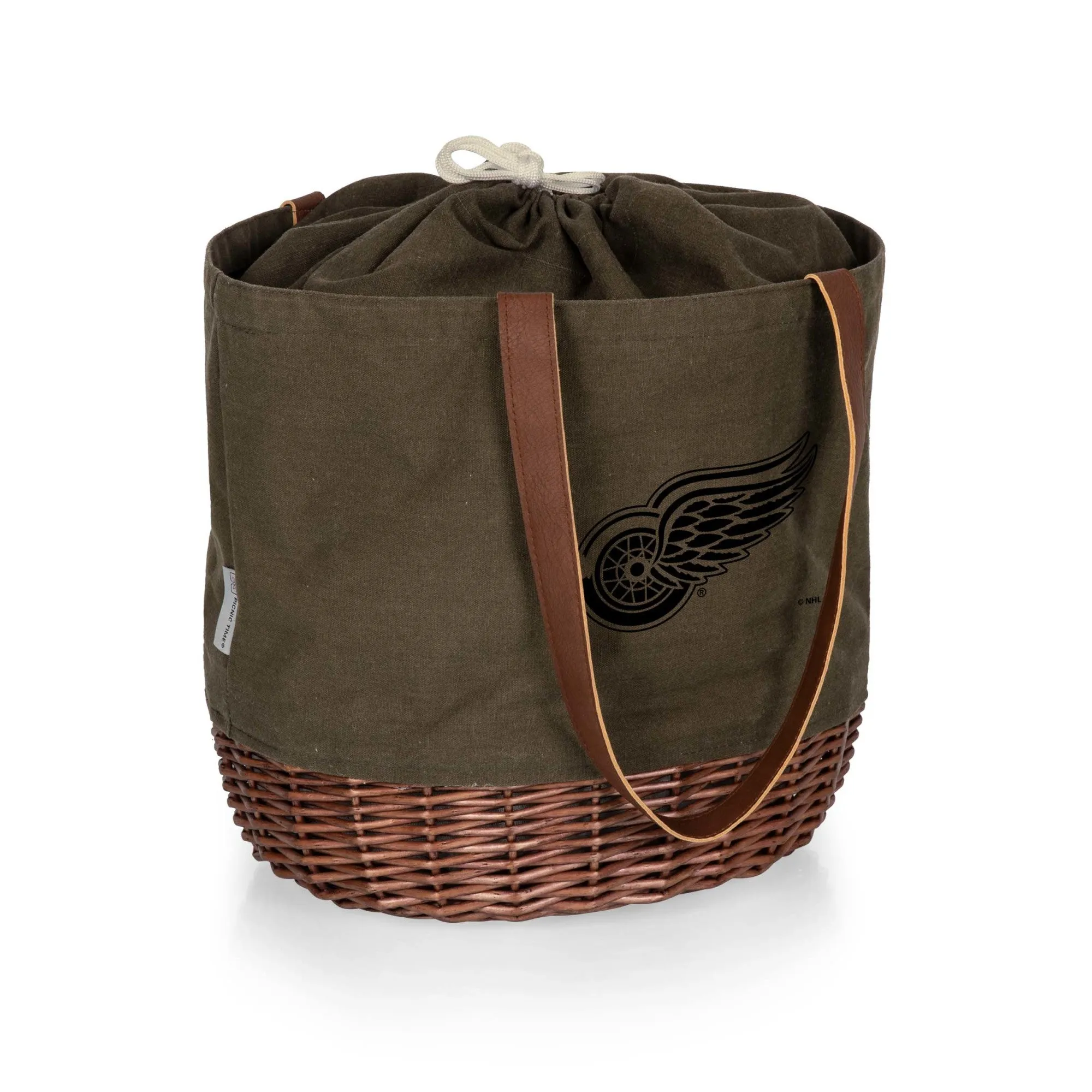 Detroit Red Wings - Coronado Canvas and Willow Basket Tote