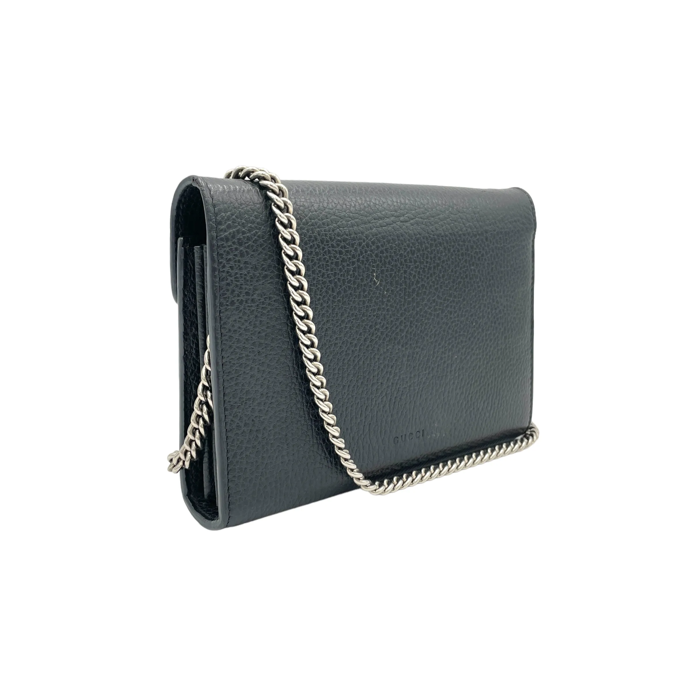 Dionysus Crossbody Bag  Black in Calfskin , Silver Hardware