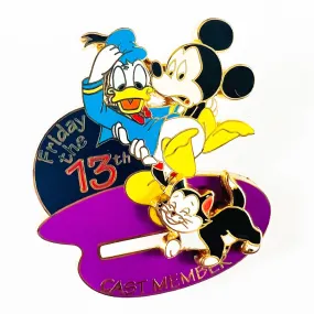 Disney Friday The 13th 2009 Mickey Donald Figaro LE 1500 Pin