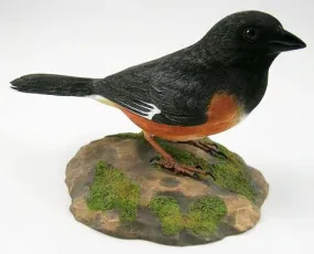 Eastern Towhee - Hand Carved Wooden Bird