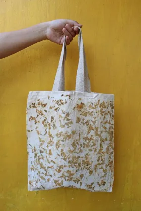 Eco Printed Packaging Bag- Mustard, White