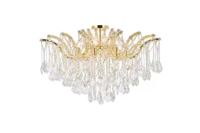 Eight Light Flush Mount from the Maria Theresa Collection in Gold Finish by Elegant Lighting