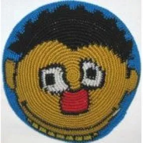 Ernie - Sesame Street Special Knit Crochet Kippah - Multicolored Yarmulke Hand Made in Israel