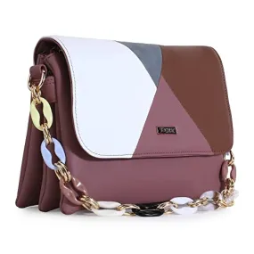 EXOTIC Color block Sling Bag for Girls/Women (Peach)