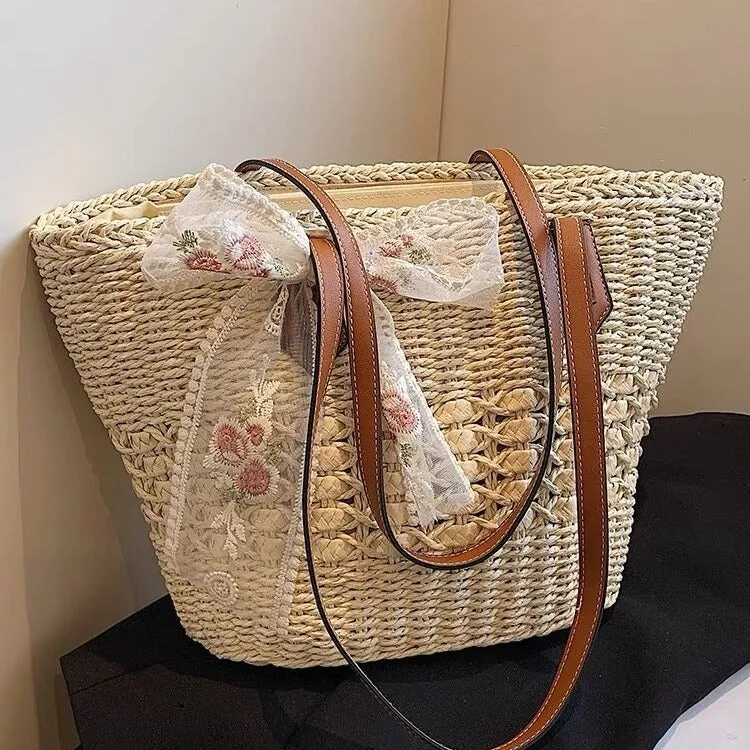 Fashion Women's Bag Weaving Hollow Shoulder Tote Bag