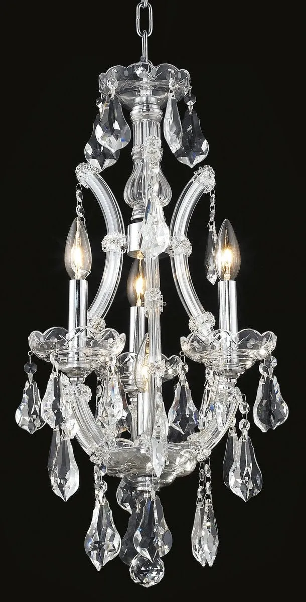 Four Light Chandelier from the Maria Theresa Collection in Chrome Finish by Elegant Lighting