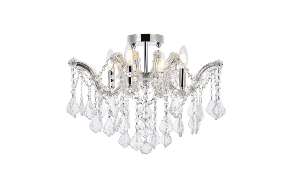 Four Light Flush Mount from the Maria Theresa Collection in Chrome Finish by Elegant Lighting