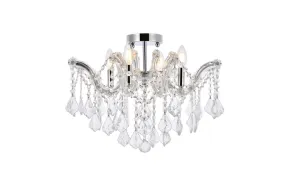 Four Light Flush Mount from the Maria Theresa Collection in Chrome Finish by Elegant Lighting