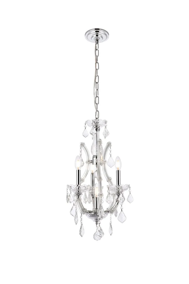 Four Light Pendant from the Maria Theresa Collection in Chrome Finish by Elegant Lighting