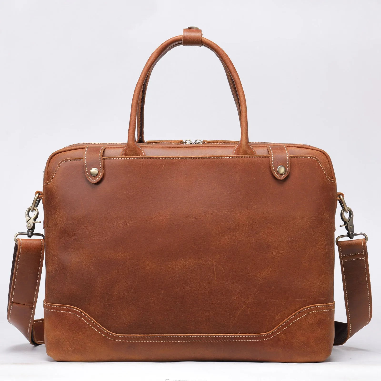 Full Grain Leather Messenger Bag, Leather Laptop Bag, Men's Briefcase, Leather Satchel Crossbody Bag