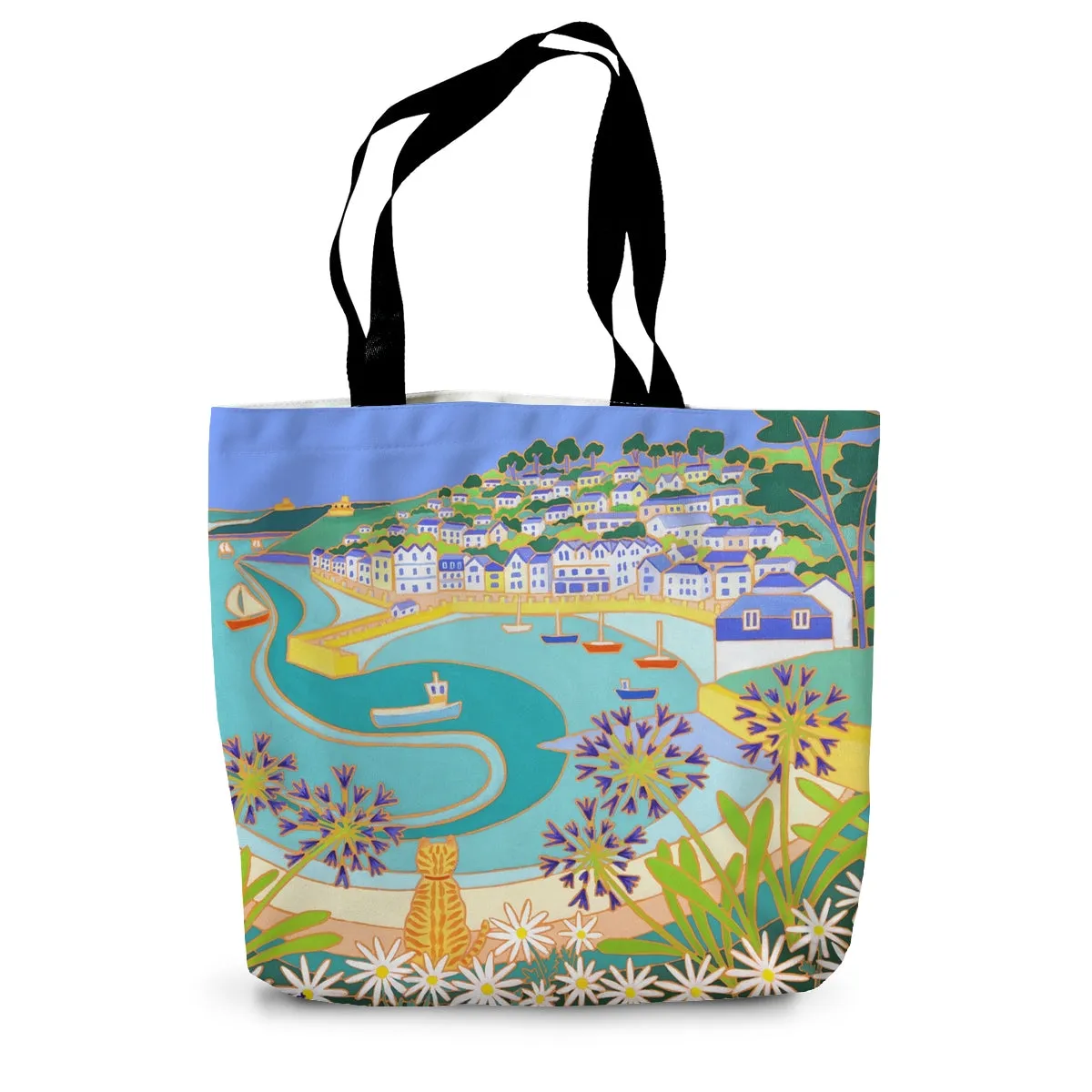 Ginger Cat on the Wall, St Mawes. Joanne Short Canvas Tote Bag