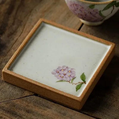 Gohobi Hand-painted Ceramic Floral Coaster