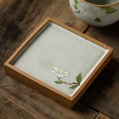 Gohobi Hand-painted Ceramic Floral Coaster