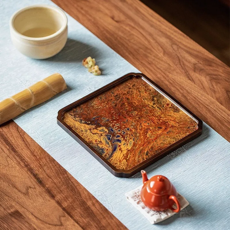 Gohobi Square Bamboo Resin Serving Tray