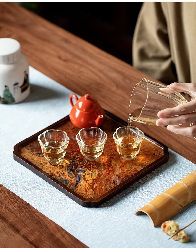 Gohobi Square Bamboo Resin Serving Tray