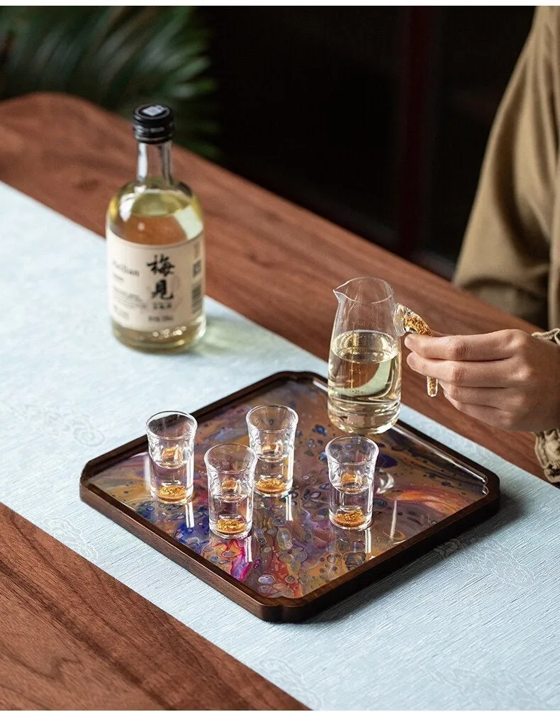 Gohobi Square Bamboo Resin Serving Tray