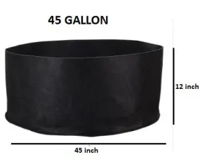 Grow Bag - Raised Bed 45 Gallon Small 45″ x 12″ (Round)