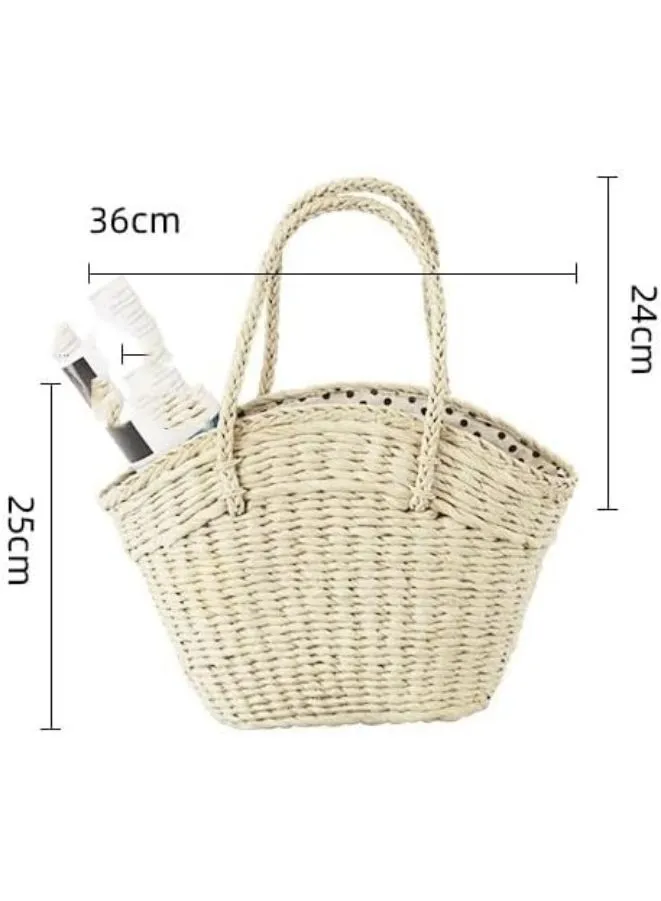 Hand Made Straw Bags for Women - Stylish Rattan  Beach Tote Bag, Fashionable Shoulder Bag, Eco-Friendly Handmade Purse for Trendy  Fashion for Girls