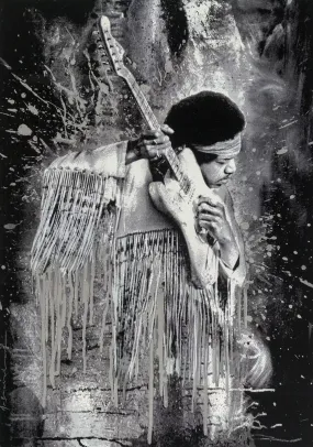 Jimi Silver Silkscreen Print by Mr Brainwash- Thierry Guetta