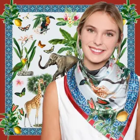 Jungle animals Square Silk Scarf