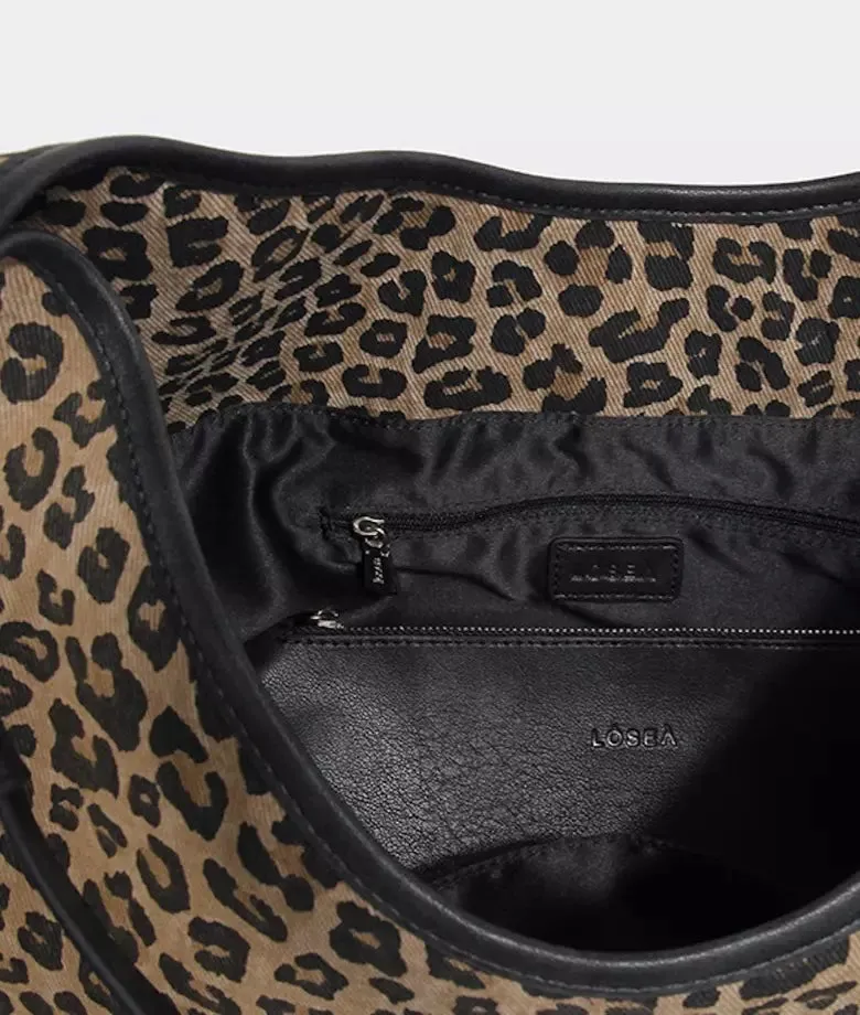 KAIA leopard print tote bag