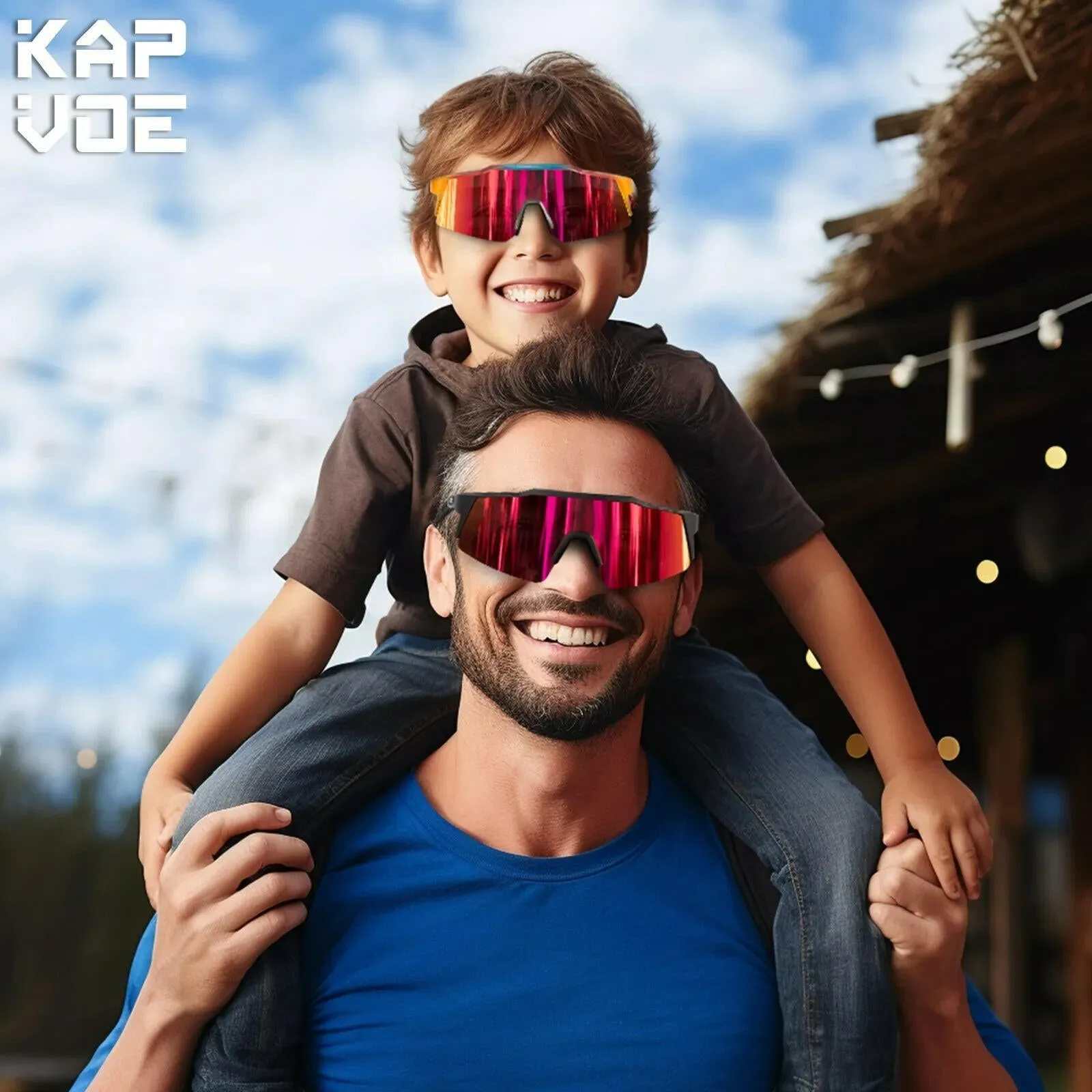 Kapvoe Cycling Sunglasses Suitable For Children Aged 5-17 Years Girls Boys Glasses Outdoor Sun Glasses Protection Classic Kids