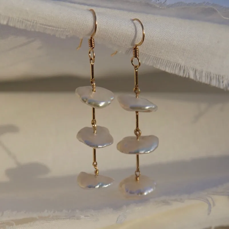 Keshi Pearl Dangle Earrings