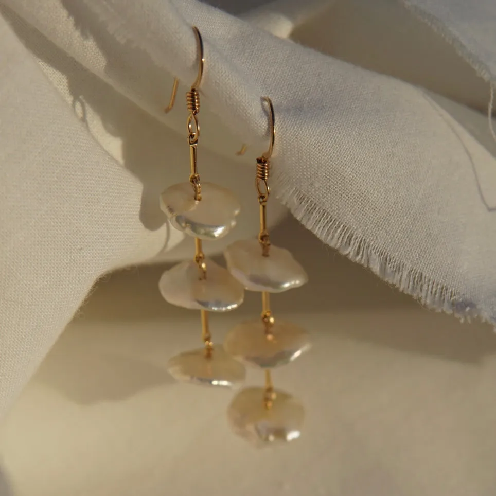 Keshi Pearl Dangle Earrings