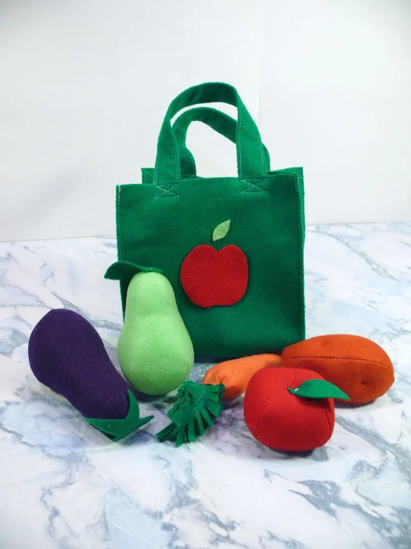 Kids Fruit and Vegetable Activity Set - Felt Vegetable Shopping Set