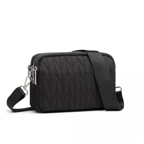 Kono Multi Pocket Waterproof Small Crossbody Bag - Sleek Black, Perfect for Travel & Daily Use