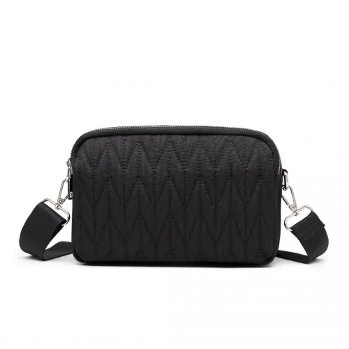 Kono Multi Pocket Waterproof Small Crossbody Bag - Sleek Black, Perfect for Travel & Daily Use