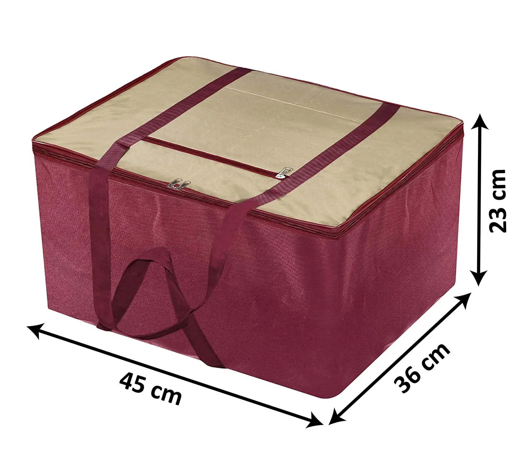 Kuber Industries Moisture Proof Wardrobe Organizer Storage Bag For Clothes With Zipper Closure and Handle (Brown & Maroon), HS43KUBMART026665