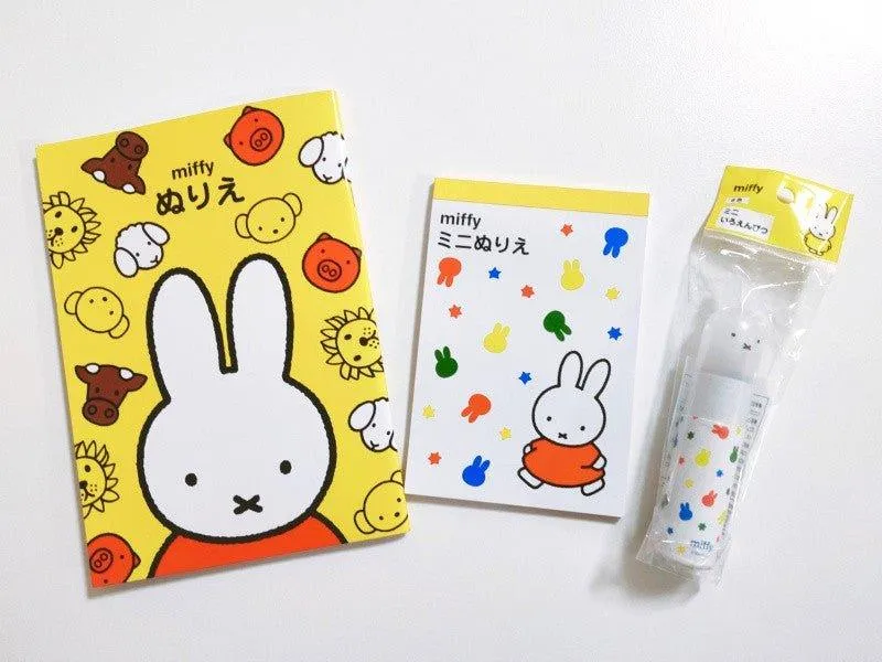 Kutsuwa MF66 A5 A6 Miffy Graffiti Book Six-color Pencil Holder Set Miffy Coil Drawing Book Miffy Around