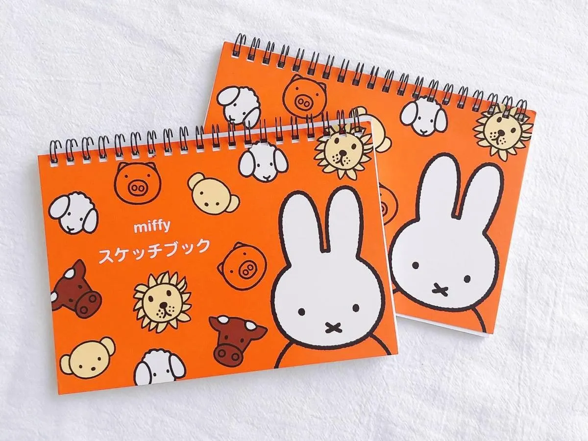 Kutsuwa MF66 A5 A6 Miffy Graffiti Book Six-color Pencil Holder Set Miffy Coil Drawing Book Miffy Around