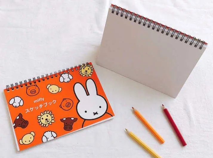 Kutsuwa MF66 A5 A6 Miffy Graffiti Book Six-color Pencil Holder Set Miffy Coil Drawing Book Miffy Around