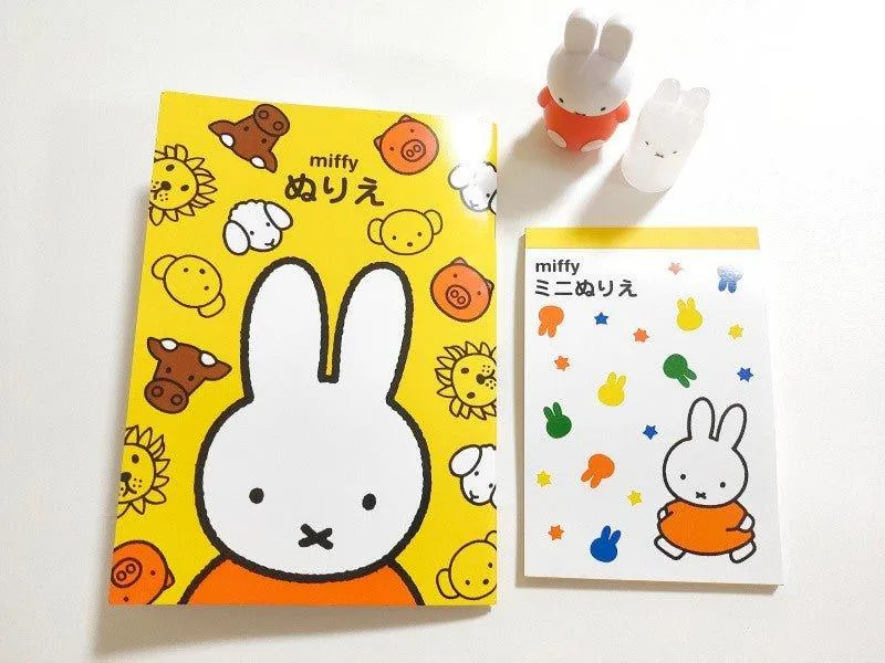 Kutsuwa MF66 A5 A6 Miffy Graffiti Book Six-color Pencil Holder Set Miffy Coil Drawing Book Miffy Around