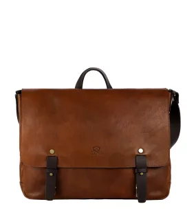 Large Full Grain Italian Leather Messenger Bag - I Capture the Castle