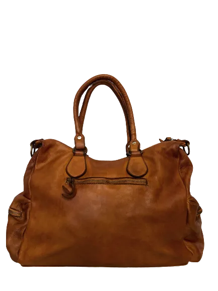 Light Brown Leather Saddle Bag