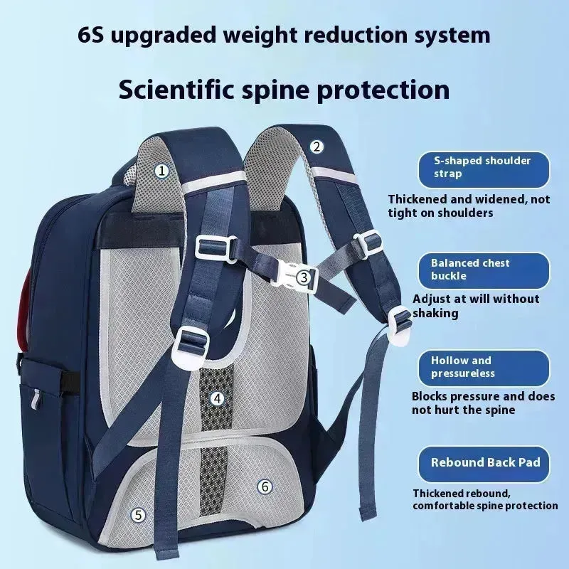 Lightweight Burden-reducing Spine-protecting Schoolbag Backpack Bookbag for Boy and Girl