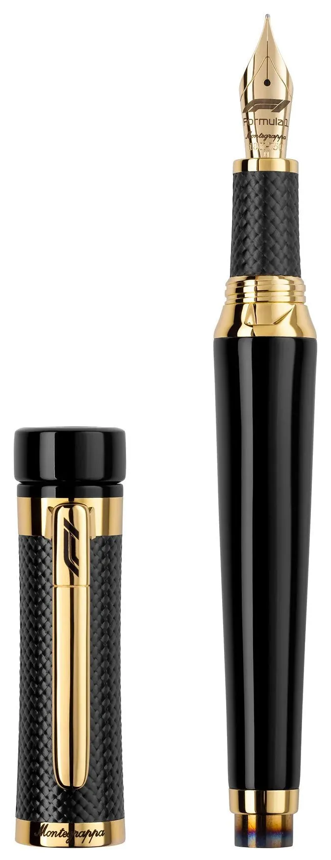 Limited Edition Montegrappa F1 Speed Podium Black Extra Fine Nib Yellow Gold/Black Fountain Pen ISS1L1BC